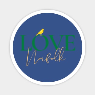 Love Norfolk in Green and Yellow Magnet